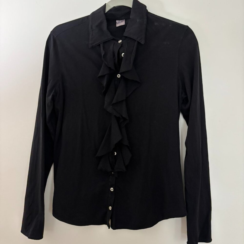 Women's Boutique Ruffle Button Up - Very Nice - Worn Once - Size Med